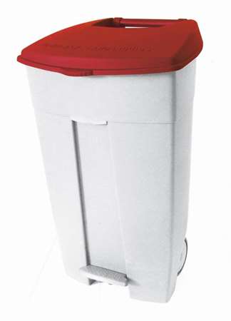 Image de POUBELLE MOBILE A PEDALE CONTIPLAST 120L BLANC/ROUG-192016-1