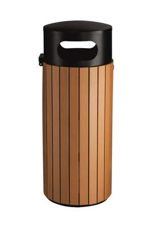 Image de CORBEILLE FLORA 60L ACIER NOIR POLYSTYRENE MARRON-192061-110