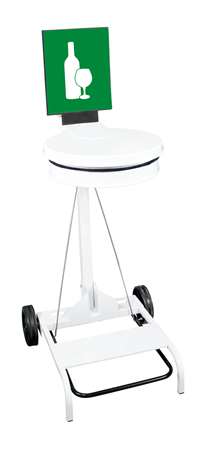 Image de SUPPORT SAC MOBILE A PEDALE 110L ACIER BLANC-192105-601042