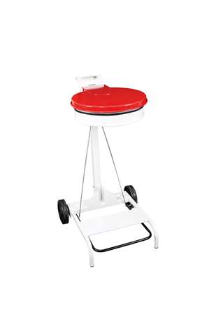 Image de SUPPORT SAC MOBILE A PEDALE ACIER COUV ROUGE CONTIMOBILE-192