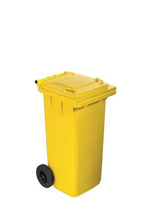 Image de CONTENEUR PLASTIQUE 2 ROUES JAUNE 120L - 766611