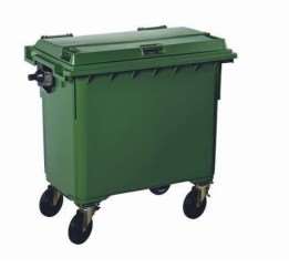 Image de CONTENEUR PLASTIQUE VERT 4 ROUES 660L SANS BARRE-192141-7666