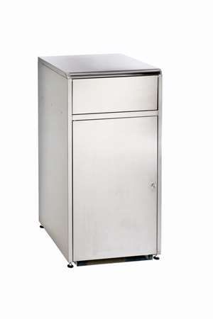 Image de BORNE DECHETS A TRAPPE BASCULANTE INOX BROSSE 120L-789000