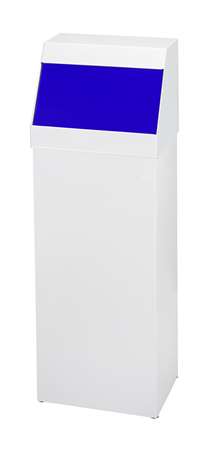 Image de POUBELLE A TRAPPE PUSH 50L CORPS BLANC TRAPPE BLEUE-192228