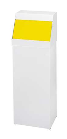 Image de POUBELLE A TRAPPE PUSH 50L CORPS BLANC TRAPPE JAUNE-192229