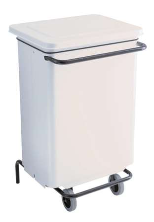 Image de CONTENEUR MOBILE A PEDALE 70L CARENE ACIER BLANC- 192253-791