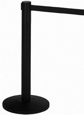 Image de LOT DE 2 POTEAUX DE BALISAGE ACIER NOIR AVEC SANGLE NOIRE-19