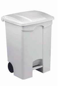 Image de POUBELLE MOBILE PLASTIQUE PEDALE 70L BLANC-192501-115570