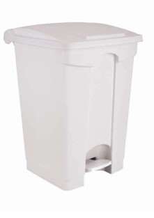 Image de POUBELLE A PEDALE PLASTIQUE 30L BLANC COUVERCLE BLANC- 19251