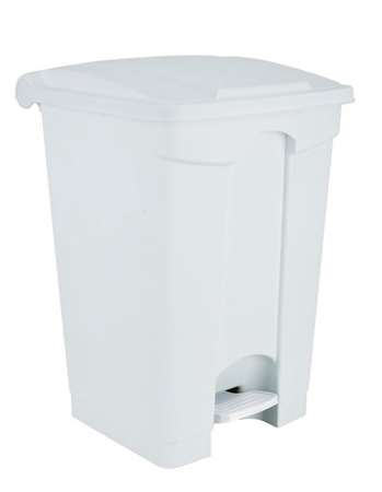 Image de POUBELLE A PEDALE PLASTIQUE 70L BLANC COUVERCLE BLANC