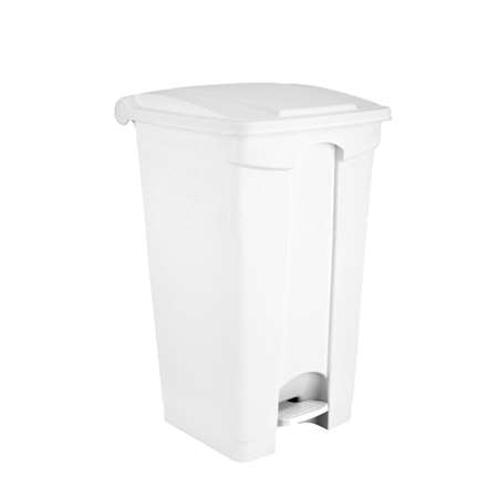 Image de POUBELLE A PEDALE PLASTIQUE 90L BLANC COUVERCLE BLANC