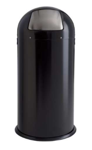 Image de BORNE A DECHETS A TRAPPE PUSH 52L ACIER NOIR-192604-106033