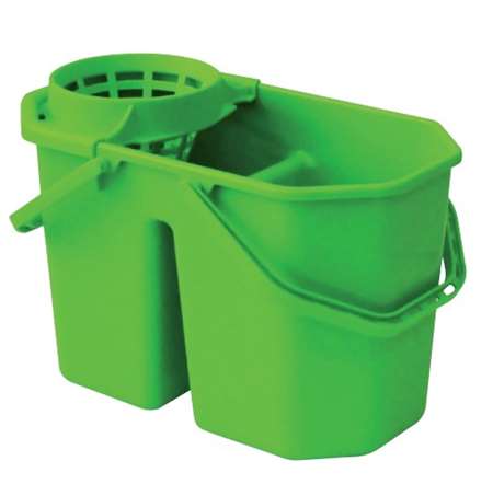 Image de SEAU DOUBLE BAC VERT 15L AVEC ESSOREUR-020640
