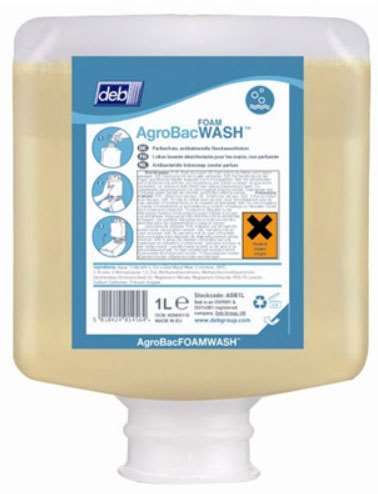 Image de CARTOUCHE LOTION AGROBAC WASH ANTIMICROBIENNE 1L DEB-ABL1LMD