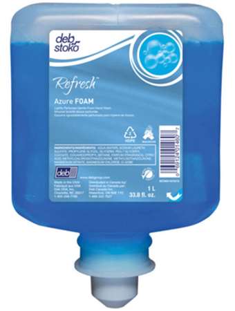 Image de CARTOUCHE SAVON MOUSSE REFRESH AZURE ECOLABEL 1L DEB- AZU1L