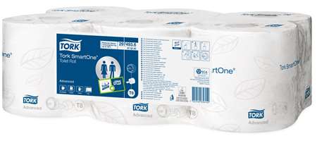 Image de PAPIER WC SMART ONE TORK RL 2P 1150F ECOLABEL BLANC (X6)