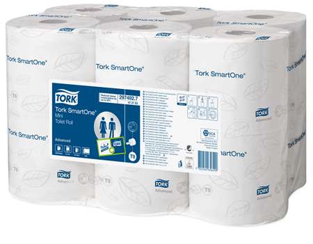 Image de PAPIER WC SMART ONE MINI TORK 2P 620F ECOLABEL BLANC (X12)