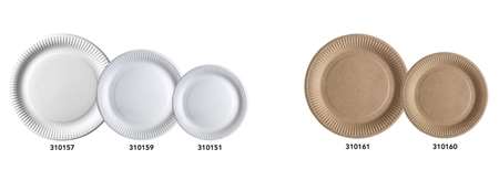 Image de ASSIETTE CARTON RECYCLABLE ET COMPOST BLANCHE ø23CM (x500)