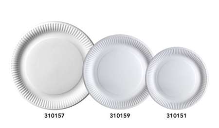 Image de ASSIETTE CARTON RECYCLABLE ET COMPOST BLANCHE ø18CM (x1000)