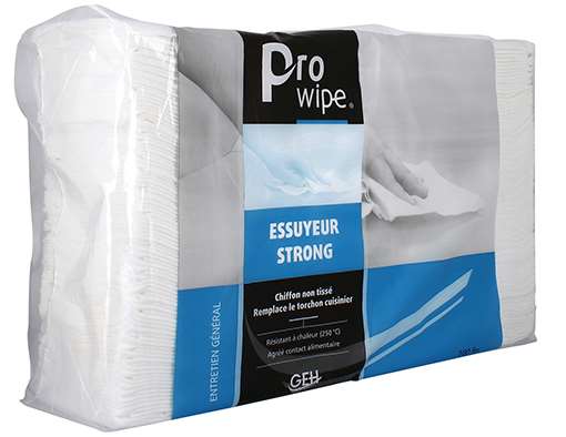 Image de ESSUYAGE NON-TISSE STRONG 42x38 BLANC (X100)-320108