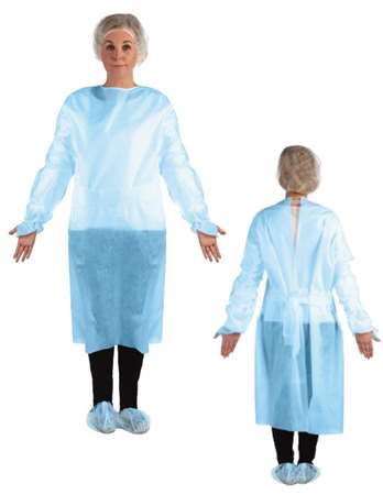 Image de BLOUSE PROTECTION PLASTIQUE BLEUE (x200)-342223