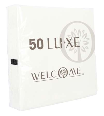 Image de SERVIETTE LUXE OUATE 38x38 2 PLIS BLANCHE ECOLABEL (x2400)