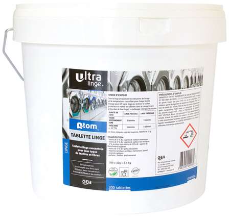 Image de ATOM TABLETTE LESSIVE COMPACTE SEAU 6.4KG 200 PAST-019100B