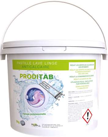 Image de PASTILLE ANTI CALCAIRE HYDROSOLUBLE SEAU 3KG (x250)
