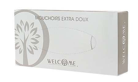 Image de MOUCHOIR BLANC 2P BOITE DISTRIBUTRICE RECTANGULAIRE (40X100)