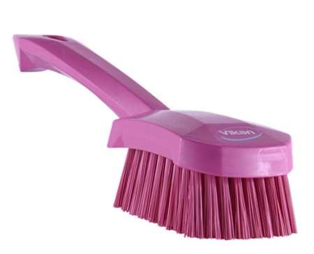 Image de V-BROSSE A MAIN MANCHE COURT FIBRES DURES ROSE-41921