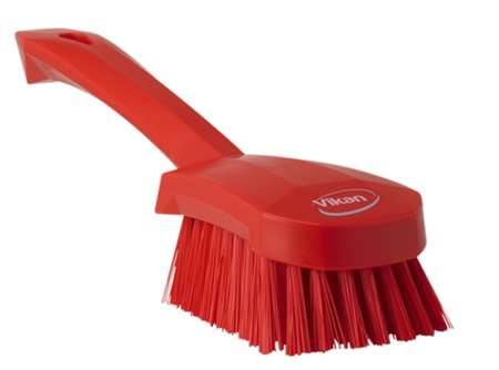 Image de V-BROSSE A MAIN MANCHE COURT FIBRES DURES ROUGE-41924
