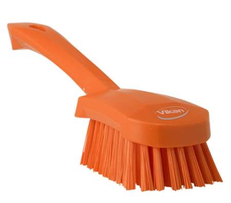 Image de V-BROSSE A MAIN MANCHE COURT FIBRES DURES ORANGE-41927