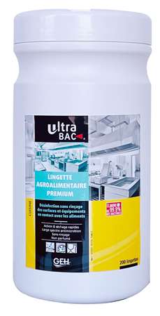 Image de ULTRA BAC LINGETTES AGROALIMENTAIRES PREMIUM (x200)