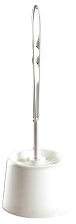 Image de COMBINE WC SOCLE+ BROSSE BOULE PLASTIQUE BLANC - 990112