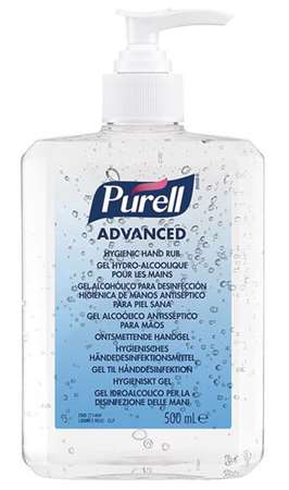 GEL PURELL HYDRO-ALCOOLIQUE FLACON POMPE 500ML-9668-12