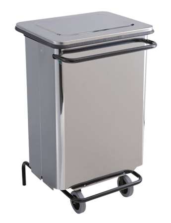 Image de CONTENEUR MOBILE A PEDALE 70L CARENE INOX BRILLANT