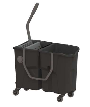 Image de DOUBLE SEAU 2x15L BLACK AVEC PRESSE A PLAT
