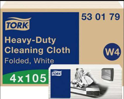 Image de TORK CHIFFON DE NETTOYAGE W4 - 41,5x35,5cm (x105) - 530179