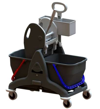 Image de CHARIOT MENAGE MODUL IS BLACK 2x15L