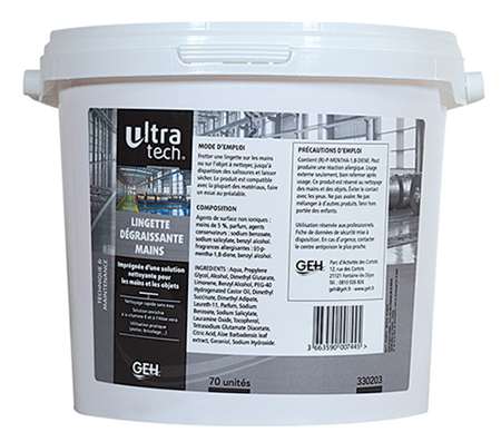 Image de LINGETTES NETTOYANTES DEGRAISSANTES (x70)-330203