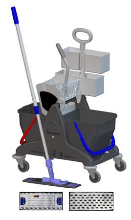 Image de KIT CHARIOT BLACK MENAGE/LAVAGE 2x15L