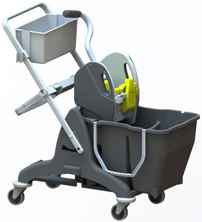 Image de MINI CHARIOT BI-BAC MENAGE/LAVAGE 12/18L AVEC PRESSE KINETIC