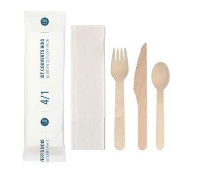 Image de KIT COUVERTS EN BOIS 4/1 (x500)