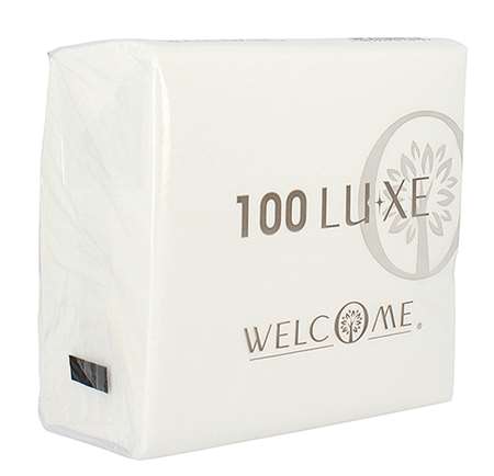 Image de SERVIETTE LUXE 2P BLANCHE 30x30cm ECOLABEL (x4000)