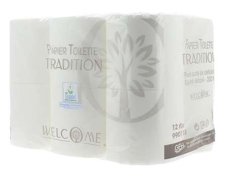 Image de PAPIER TOILETTE ROULEAU 2P BLANC ECOLABEL (x96)