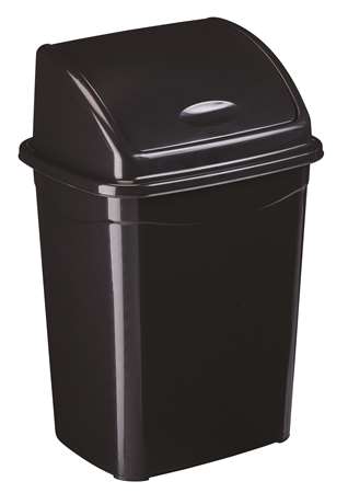 Image de POUBELLE PLASTIQUE NOIRE 35L COUVERCLE BASCULANT