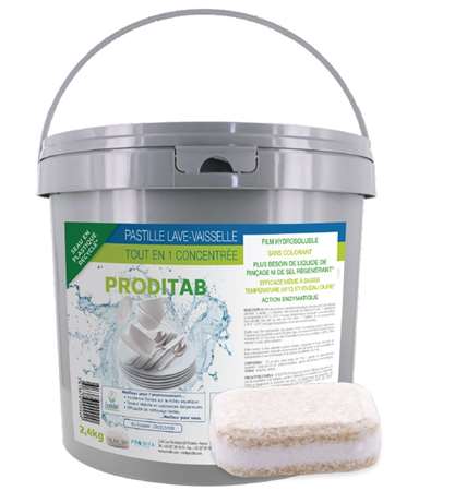 Image de PASTILLE LAVE VAISSELLE HYDROSOLUBLE ECOLABEL 2.4KG