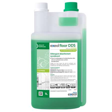 Image de EXEOL FLOOR DDS DETERGENT DESINFECTANT 1L PARFUM CITRON VERT