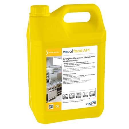 Image de EXEOL FOOD AM 5L DETERGENT DEGRAISSANT DESINFECTANT MOUSSANT