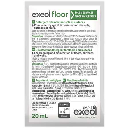 Image de EXEOL FLOOR DOSE 20ML DETERGENT DESINFECTANT SOL SURF (x250)